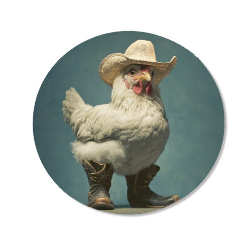 Cute chicken with boots - Magnet by DejaReve