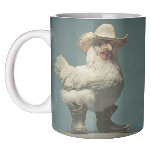 Cute chicken with boots - unique mug by DejaReve
