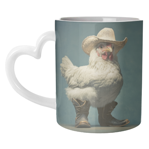 Cute chicken with boots - unique mug by DejaReve
