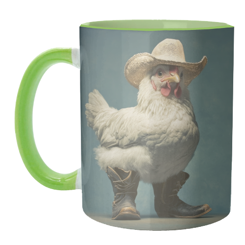 Cute chicken with boots - unique mug by DejaReve