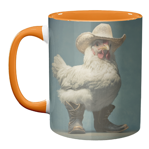 Cute chicken with boots - unique mug by DejaReve