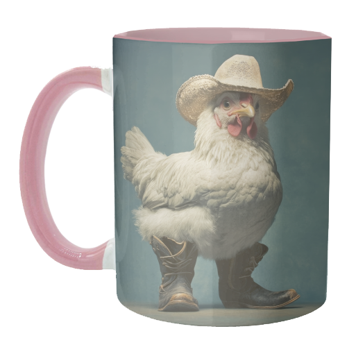 Cute chicken with boots - unique mug by DejaReve