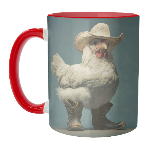 Cute chicken with boots - unique mug by DejaReve
