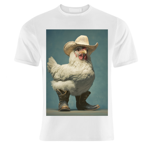 Cute chicken with boots - unique t shirt by DejaReve
