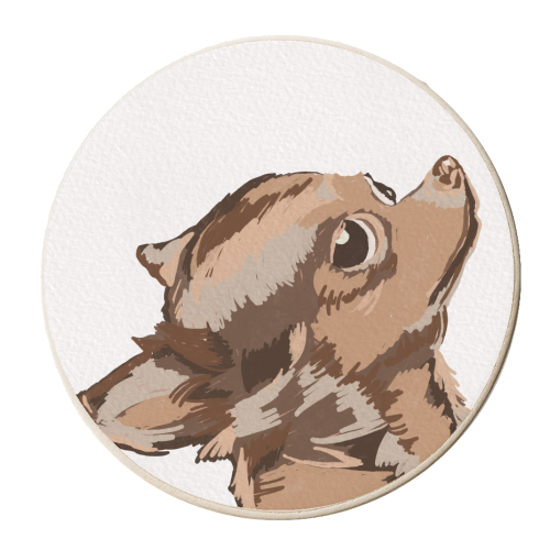 Cute Chihuahua Side Eye Artwork - personalised beer coaster by Lisa Wardle