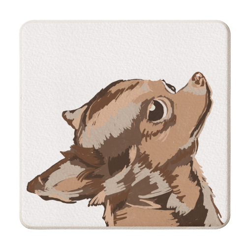 Cute Chihuahua Side Eye Artwork - personalised beer coaster by Lisa Wardle