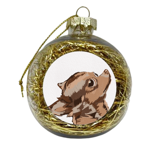 Cute Chihuahua Side Eye Artwork - xmas bauble by Lisa Wardle