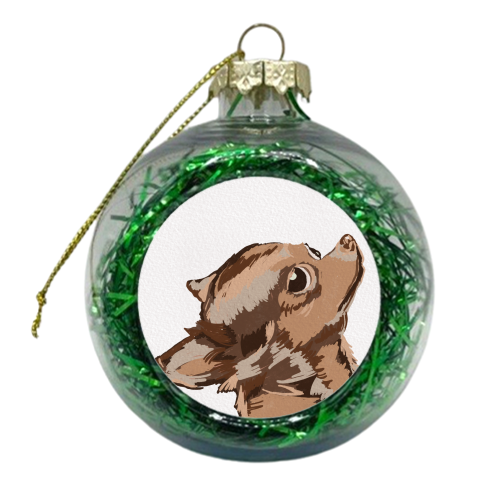 Cute Chihuahua Side Eye Artwork - xmas bauble by Lisa Wardle