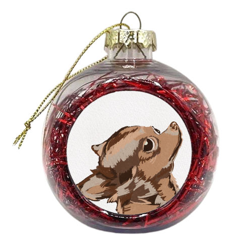 Cute Chihuahua Side Eye Artwork - xmas bauble by Lisa Wardle
