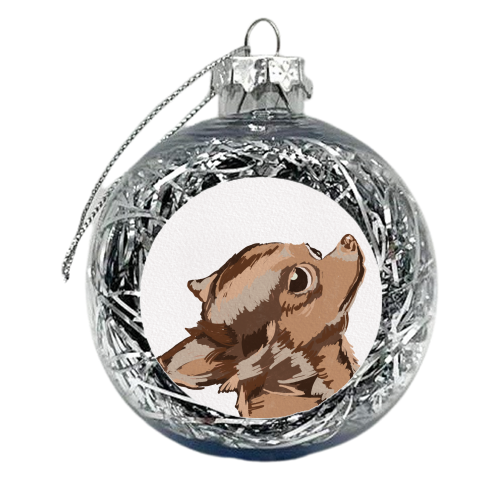Cute Chihuahua Side Eye Artwork - xmas bauble by Lisa Wardle