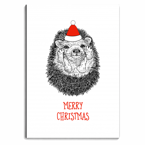 Cute Christmas Hedgehog Illustration - personalised A4, A5, A6 notebook by Adam Regester