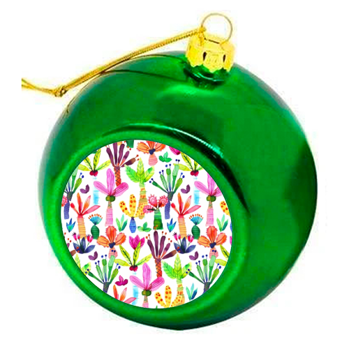 Cute Colorful Palms Garden - colourful christmas bauble by Ninola Design
