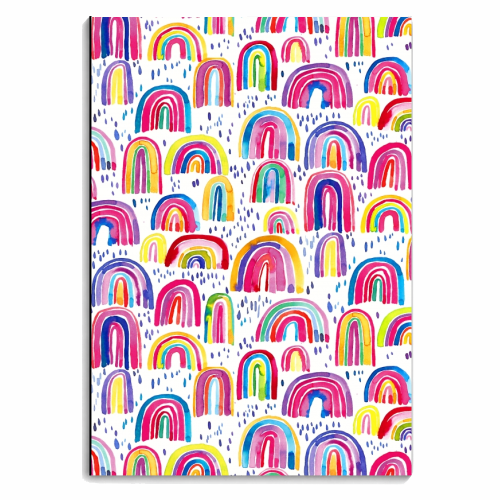 Cute Colorful Watercolor Rainbows - personalised A4, A5, A6 notebook by Ninola Design