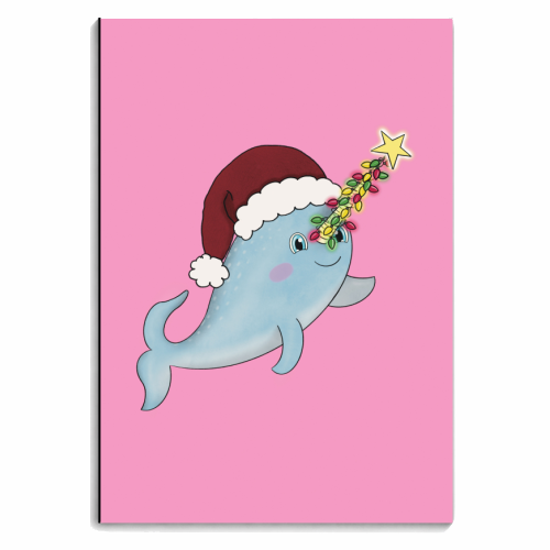 Cute Festive Narwhal - personalised A4, A5, A6 notebook by Charlotte Rowlands
