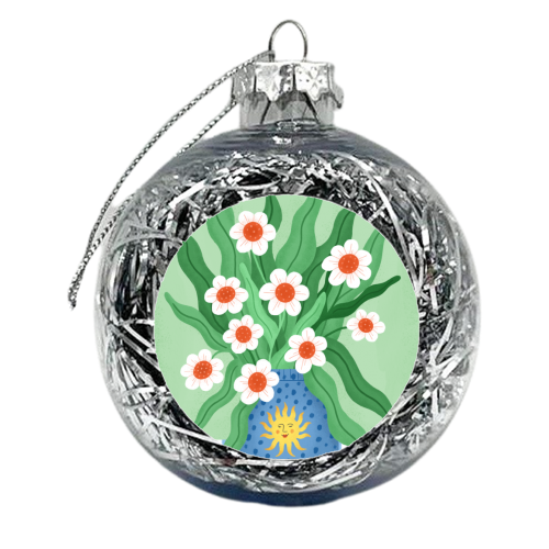 Cute flower sun vase - xmas bauble by Katie Brookes