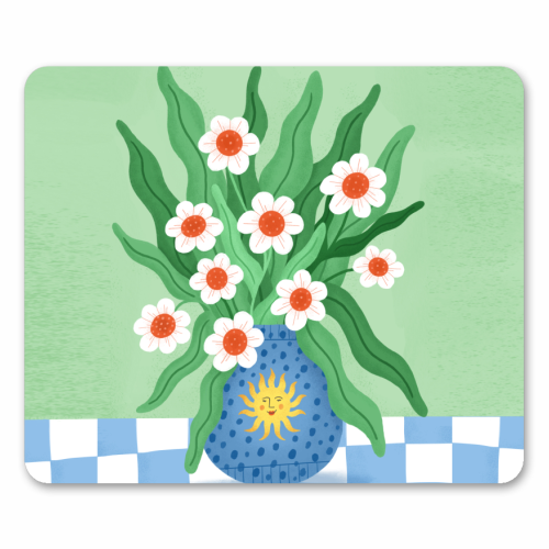 Cute flower sun vase - mouse mat by Katie Brookes