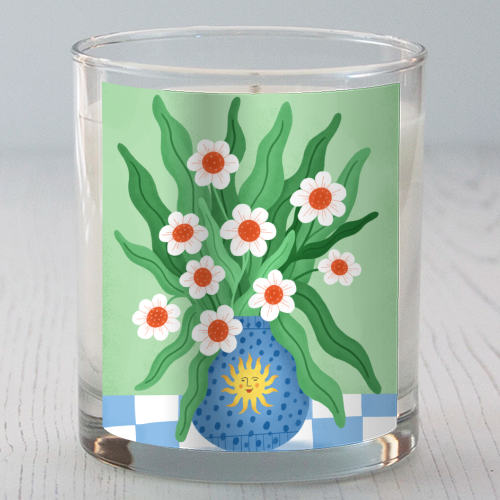 Cute flower sun vase - scented candle by Katie Brookes