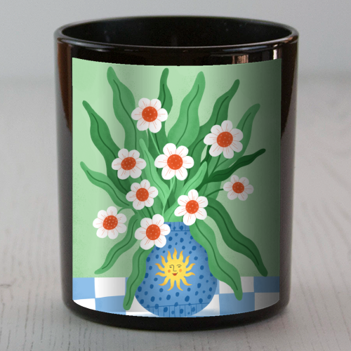 Cute flower sun vase - scented candle by Katie Brookes