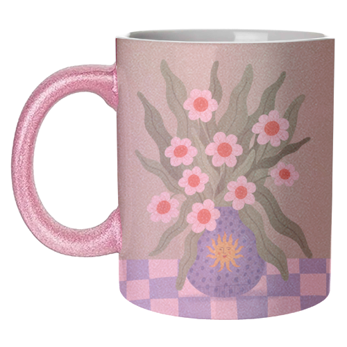 Cute flower sun vase - unique mug by Katie Brookes