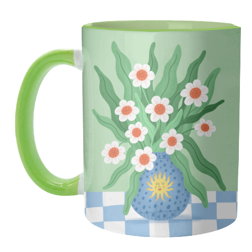 Cute flower sun vase - unique mug by Katie Brookes