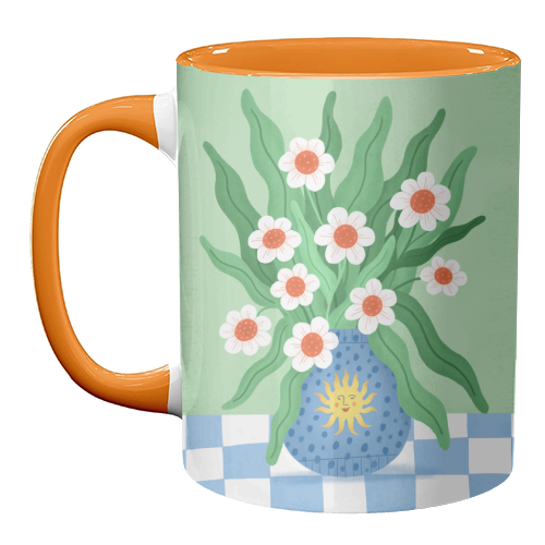 Cute flower sun vase - unique mug by Katie Brookes