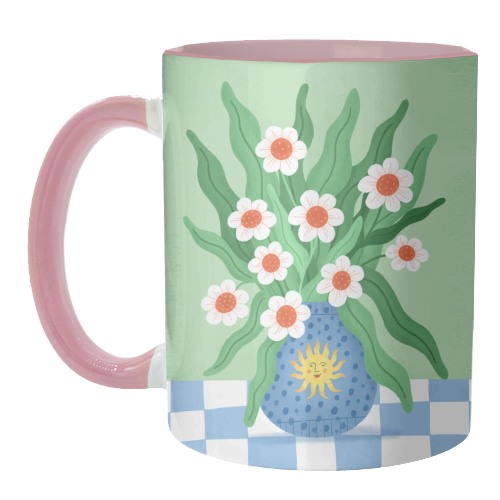 Cute flower sun vase - unique mug by Katie Brookes