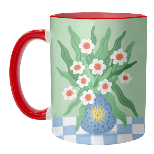 Cute flower sun vase - unique mug by Katie Brookes