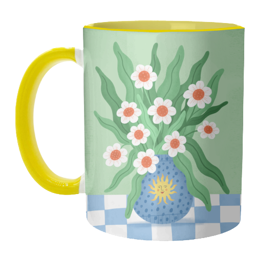 Cute flower sun vase - unique mug by Katie Brookes