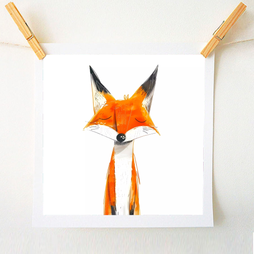 Cute fox - A1 - A4 art print by haris kavalla