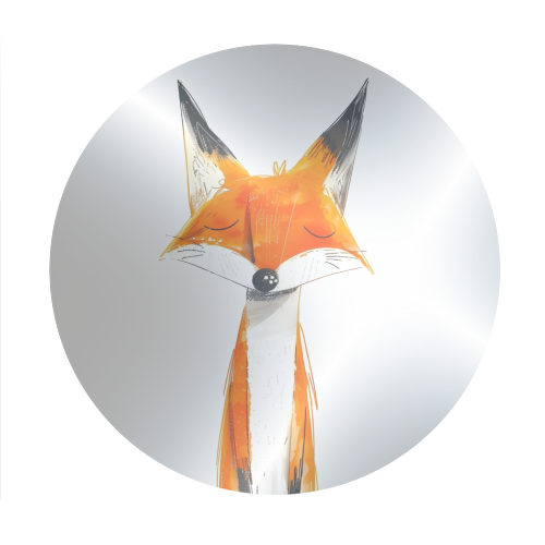 Cute fox - Circle Sticker by haris kavalla