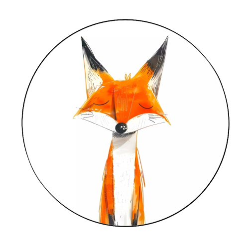 Cute fox - Circle Sticker by haris kavalla