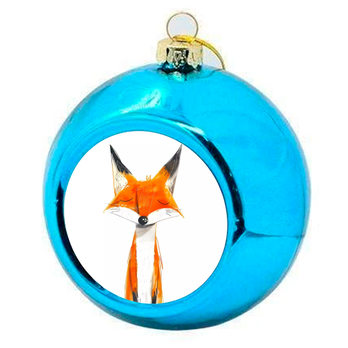 Cute fox - colourful christmas bauble by haris kavalla
