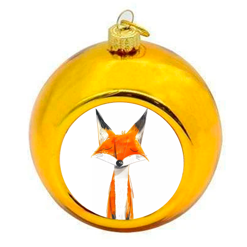 Cute fox - colourful christmas bauble by haris kavalla