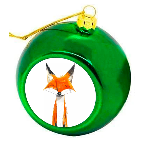 Cute fox - colourful christmas bauble by haris kavalla