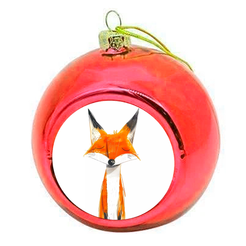 Cute fox - colourful christmas bauble by haris kavalla