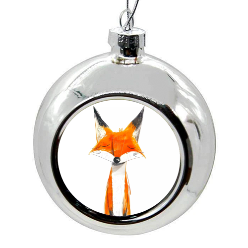 Cute fox - colourful christmas bauble by haris kavalla