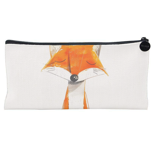 Cute fox - flat pencil case by haris kavalla