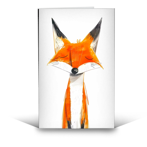 Cute fox - funny greeting card by haris kavalla