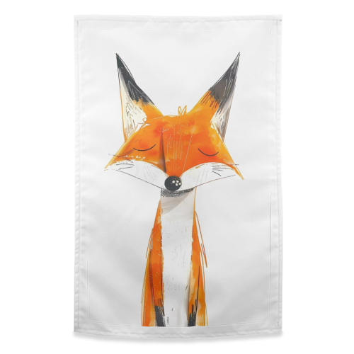 Cute fox - funny tea towel by haris kavalla