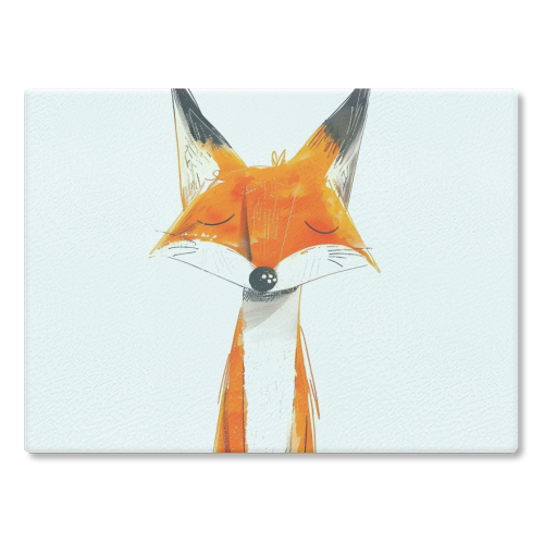 Cute fox - glass chopping board by haris kavalla