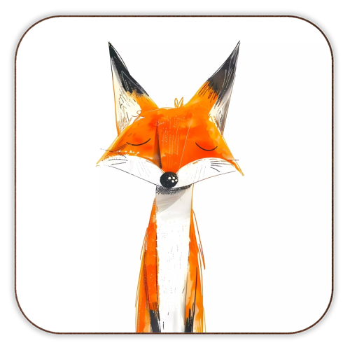 Cute fox - personalised beer coaster by haris kavalla