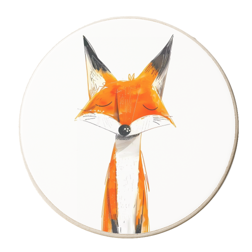 Cute fox - personalised beer coaster by haris kavalla