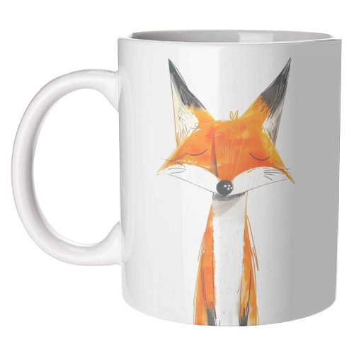 Cute fox - unique mug by haris kavalla