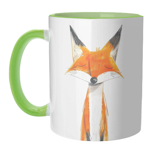Cute fox - unique mug by haris kavalla