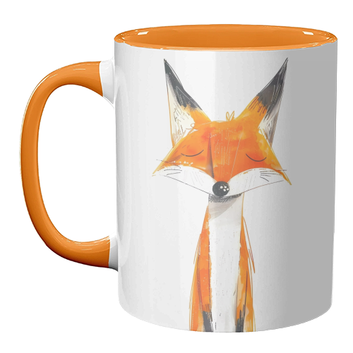 Cute fox - unique mug by haris kavalla