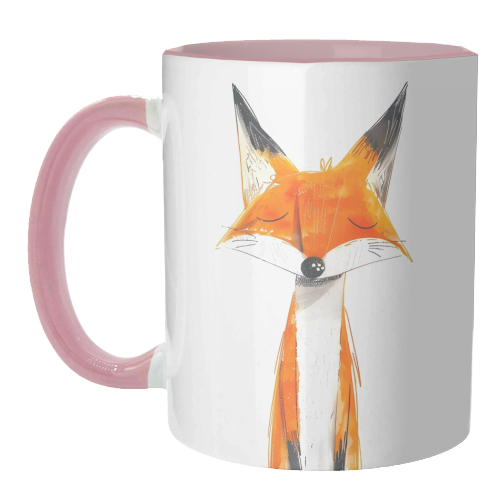 Cute fox - unique mug by haris kavalla