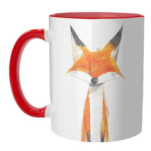 Cute fox - unique mug by haris kavalla