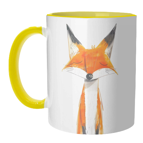 Cute fox - unique mug by haris kavalla