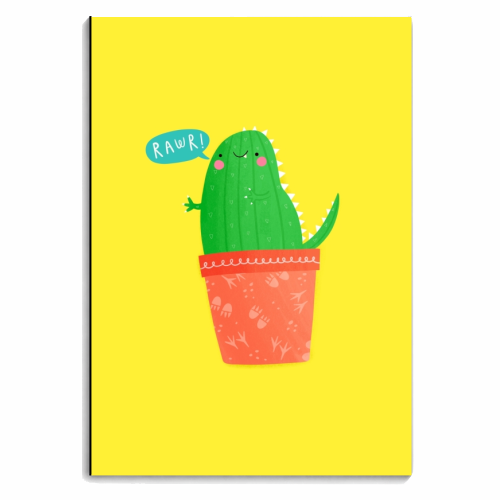 Cute funny cactus dinosaur hybrid - personalised A4, A5, A6 notebook by Jessica Moorhouse