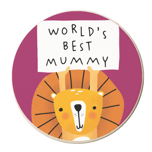 Cute Hand Drawn Lion Illustration - personalised beer coaster by AbiGoLucky